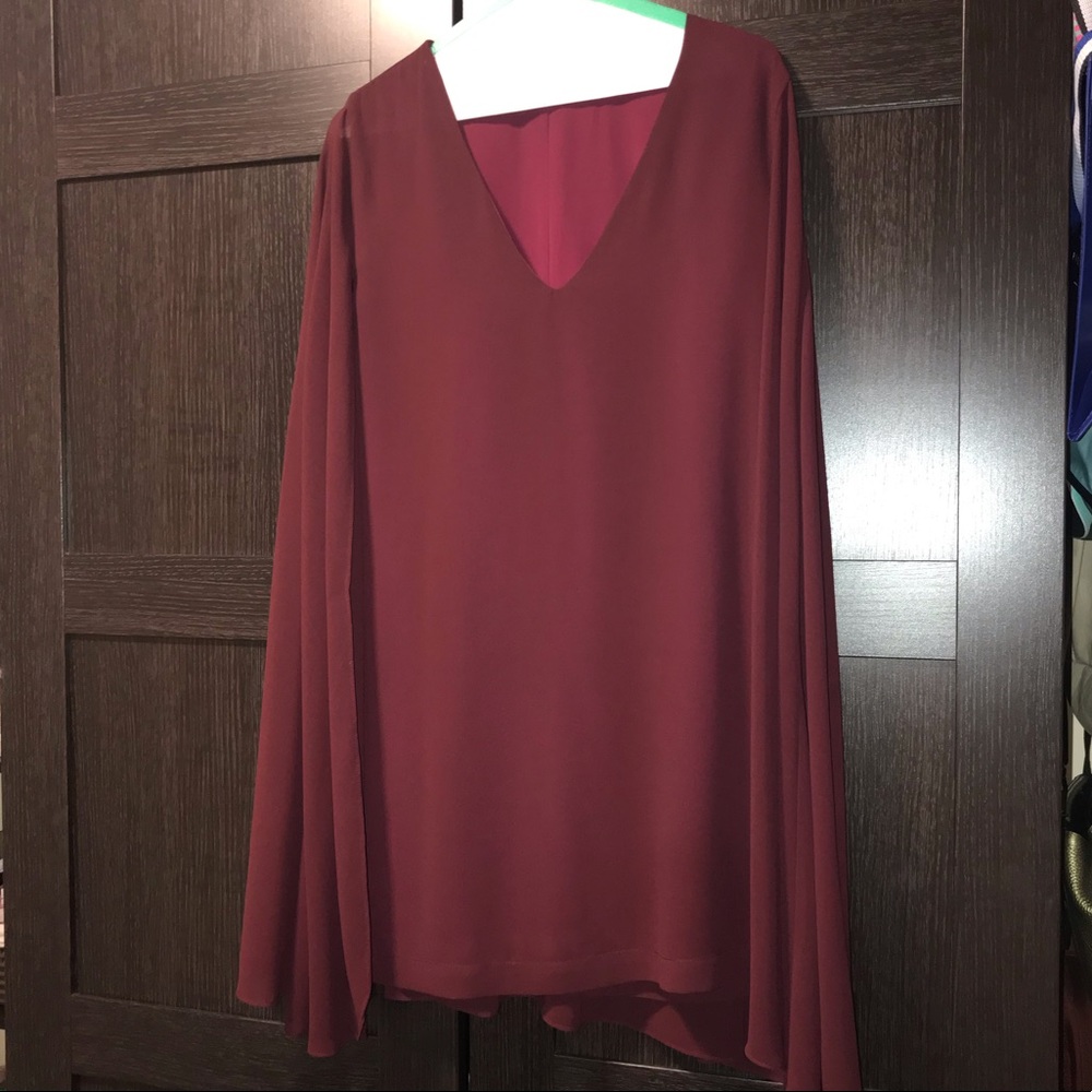 Boutique Cape Maroon Dress Fits XS-S